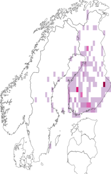 Fyndkarta för nordisk buskmätare. Datakälla: GBIF