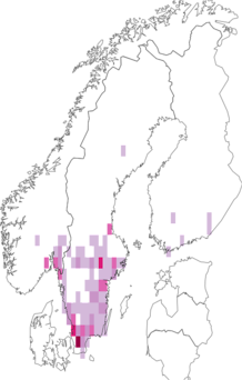 Fyndkarta för sandflodtrollslända. Datakälla: GBIF