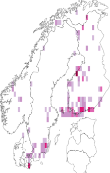 Fyndkarta för nunnesvampmal. Datakälla: GBIF