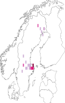 Fyndkarta för nordlig rödrock. Datakälla: GBIF