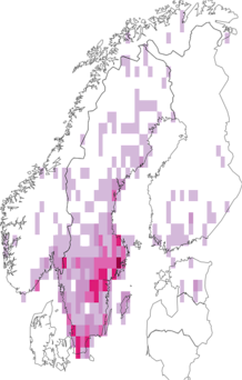 Fyndkarta för kärrtrollsländor. Datakälla: GBIF