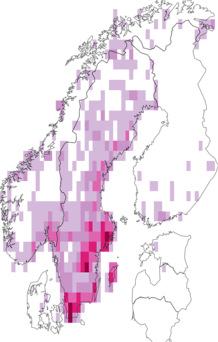 Fyndkarta för glanstrollsländor. Datakälla: GBIF